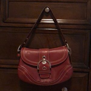 Coach dark red mini shoulder bag